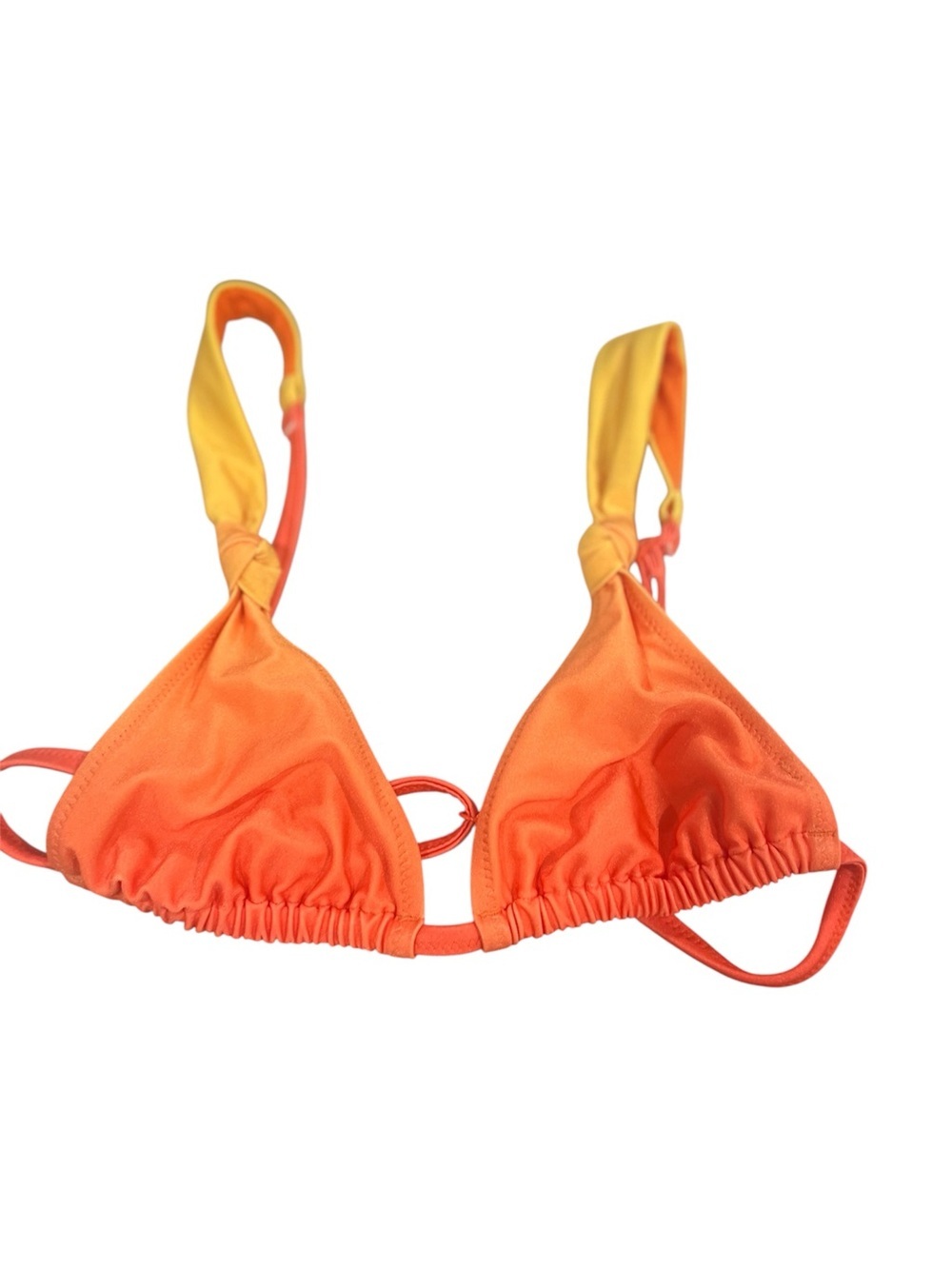 Solid & Striped Ellery Bikini Top in Sky & Chartreuse Ombre